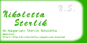 nikoletta sterlik business card